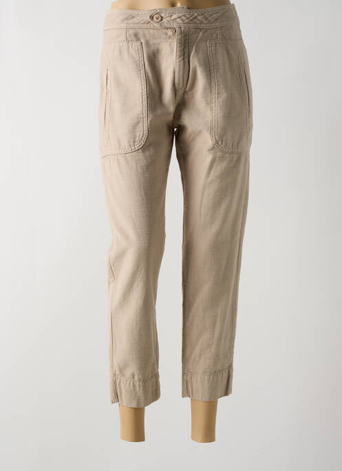 Pantalon 7/8 taille haute taille haute beige ACQUAVERDE femme