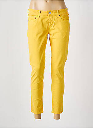 Pantalon 7/8 stretch taille basse jaune PEPE JEANS femme