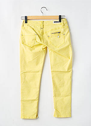 Pantalon 7/8 stretch taille basse jaune FREEMAN T.PORTER femme