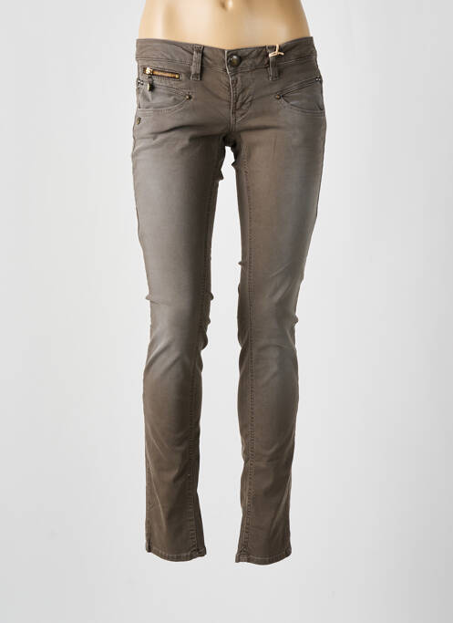 Pantalon slim gris FREEMAN T.PORTER pour femme