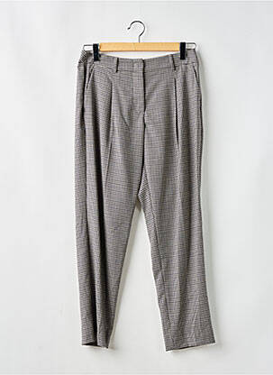 Pantalon droit fermeture zippée sous rabat avec crochet gris MAX MARA femme