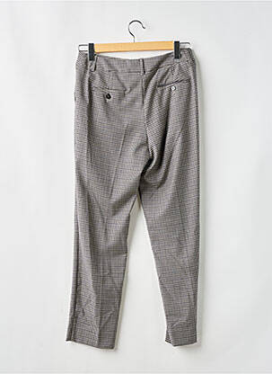 Pantalon droit fermeture zippée sous rabat avec crochet gris MAX MARA femme