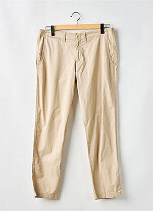 Pantalon droit fermeture zippée sous rabat avec crochet beige RALPH LAUREN femme