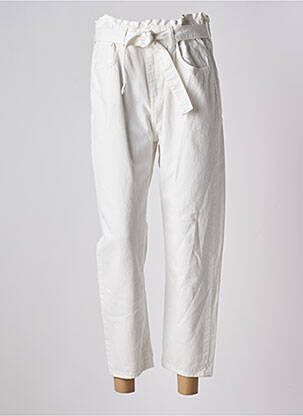 Jeans coupe droite taille haute taille haute blanc ACQUAVERDE femme