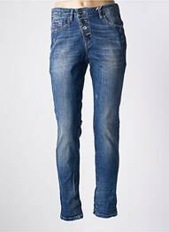 Jeans coupe slim stretch taille haute bleu FREEMAN T.PORTER femme