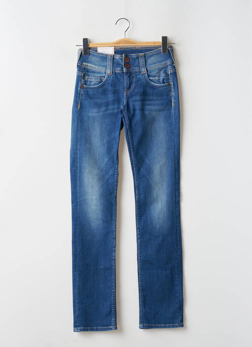 Jeans coupe droite stretch taille basse bleu PEPE JEANS femme