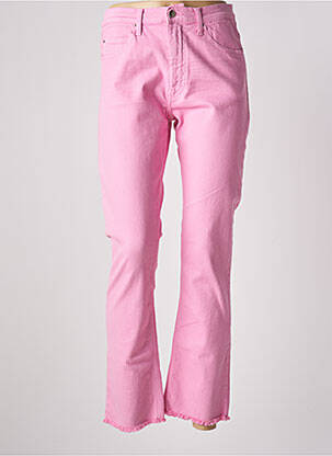 Jeans coupe droite taille haute taille haute rose ACQUAVERDE femme