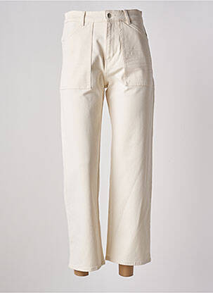 Jeans coupe droite taille haute taille haute beige ACQUAVERDE femme