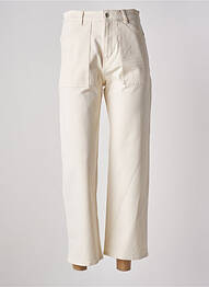 Jeans coupe droite taille haute taille haute beige ACQUAVERDE femme