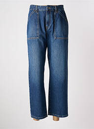 Jeans coupe large délavé taille haute bleu ACQUAVERDE femme