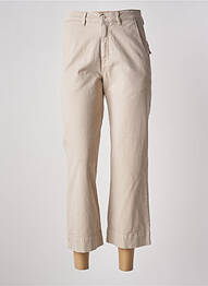 Pantalon 7/8 taille haute taille haute beige ACQUAVERDE femme