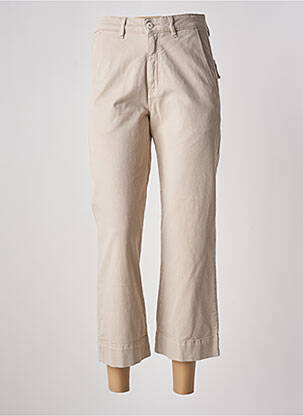 Pantalon 7/8 taille haute taille haute beige ACQUAVERDE femme