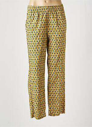 Pantalon droit tissage popeline taille normale jaune HARTFORD femme