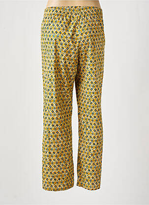 Pantalon droit tissage popeline taille normale jaune HARTFORD femme