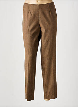 Pantalon droit taille à pinces taille haute marron ROSSO 35 femme