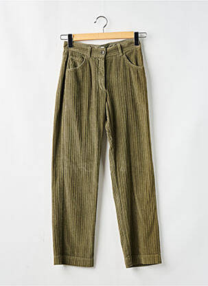 Pantalon droit taille à pinces taille haute vert HARTFORD femme