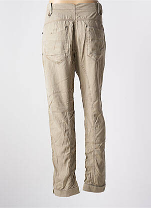 Pantalon droit taille à pinces taille haute beige AERONAUTICA femme