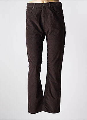 Pantalon droit stretch taille haute marron ACQUAVERDE femme