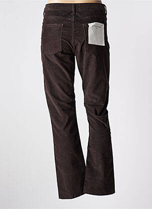 Pantalon droit stretch taille haute marron ACQUAVERDE femme