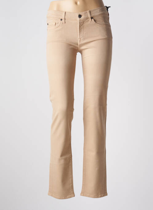 Jeans coupe slim beige FOR ALL MANKIND pour femme