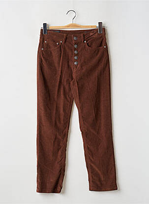 Pantalon 7/8 taille haute taille haute marron DONDUP femme