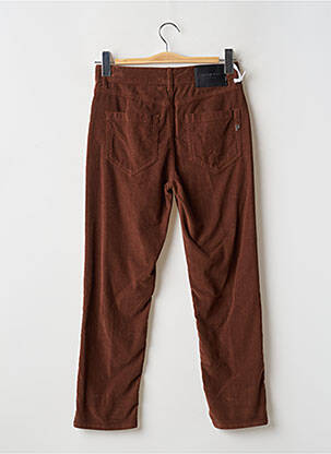 Pantalon 7/8 taille haute taille haute marron DONDUP femme