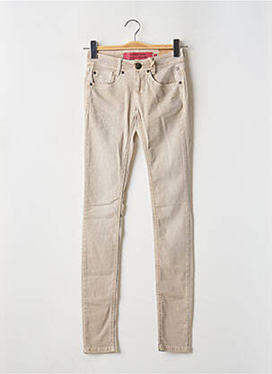 Jeans coupe slim stretch taille basse beige FREEMAN T.PORTER femme