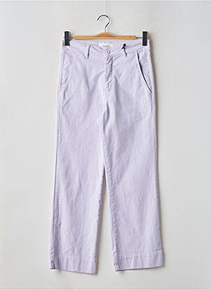Pantalon droit stretch taille haute violet ACQUAVERDE femme