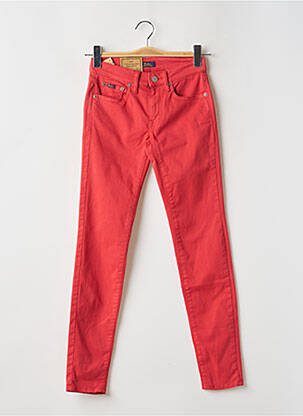 Pantalon slim tissage popeline taille normale rouge RALPH LAUREN femme
