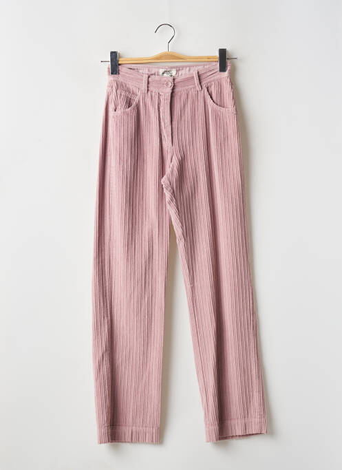 Pantalon droit taille haute taille haute rose HARTFORD femme