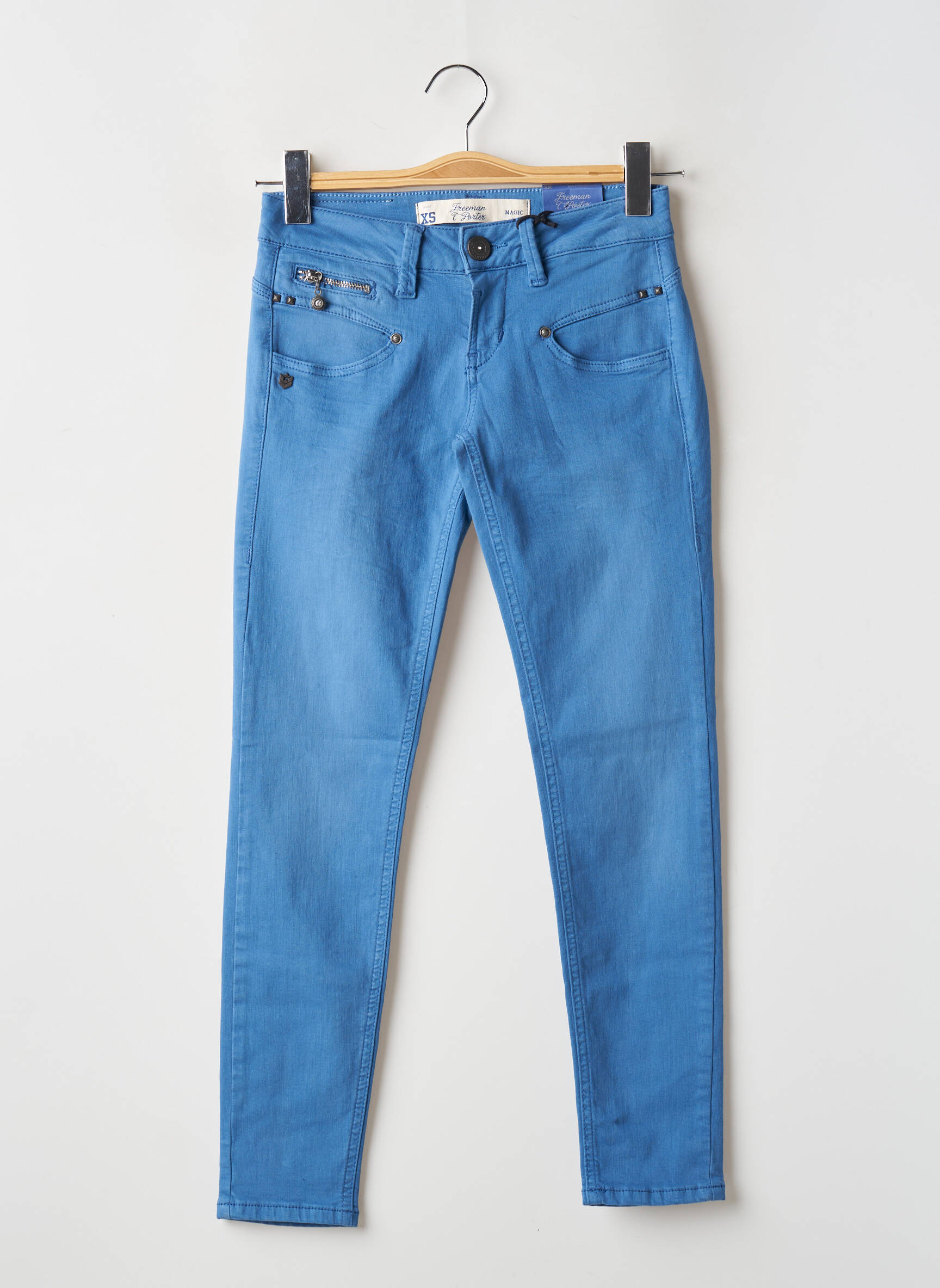 Pantalon slim taille basse taille basse bleu FREEMAN T.PORTER femme