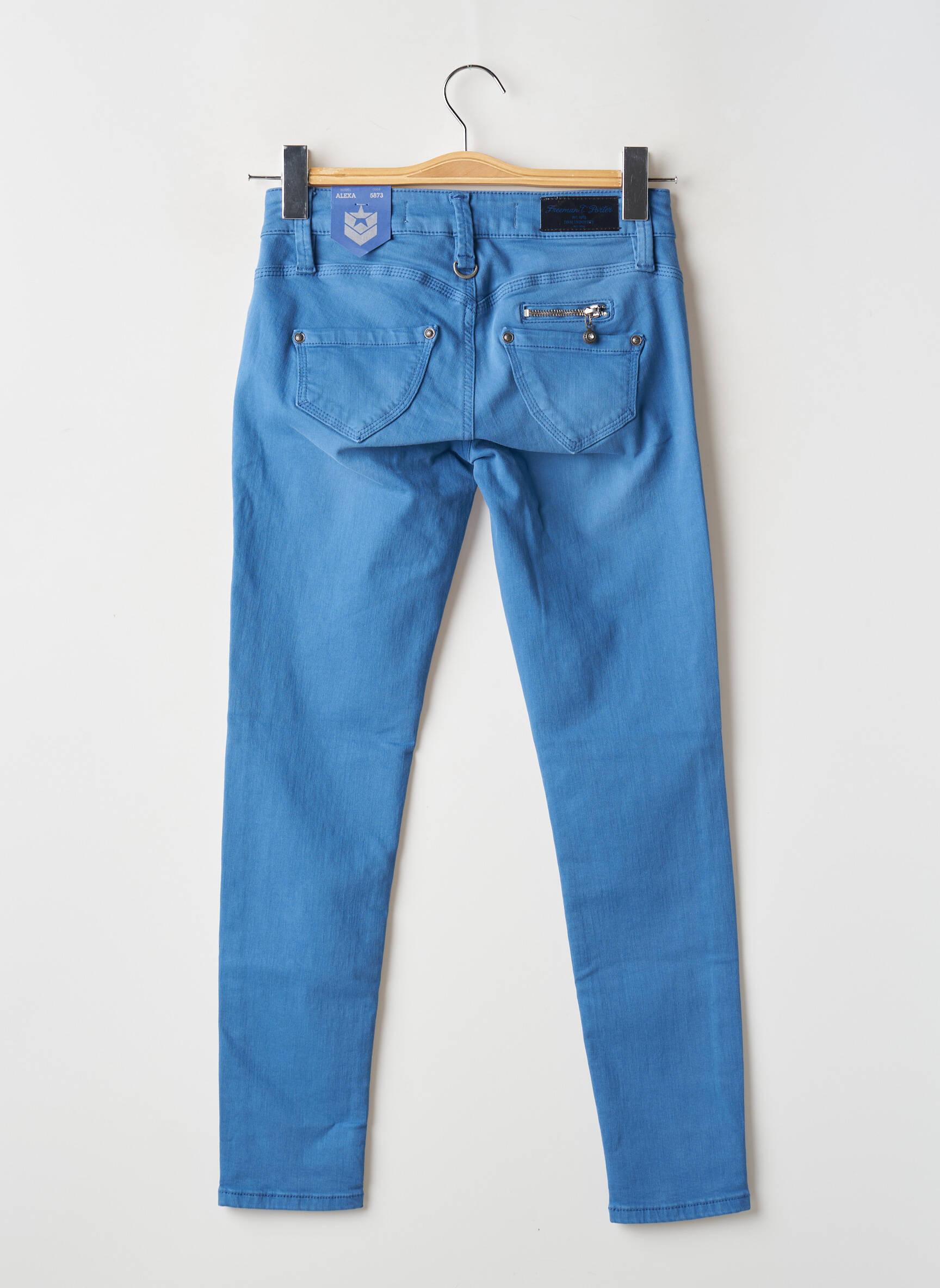 Pantalon slim taille basse taille basse bleu FREEMAN T.PORTER femme