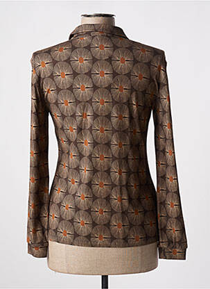 Chemisier coupe cintrée manches longues marron SIYU femme