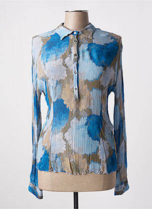 Blouse poignets boutonnés avec fente manches longues bleu HER SHIRT femme