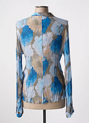 Blouse poignets boutonnés avec fente manches longues bleu HER SHIRT femme