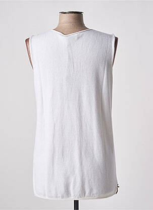 Pull coupe droite sans manche blanc THEN femme