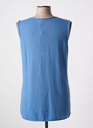 Pull coupe droite sans manche bleu THEN femme