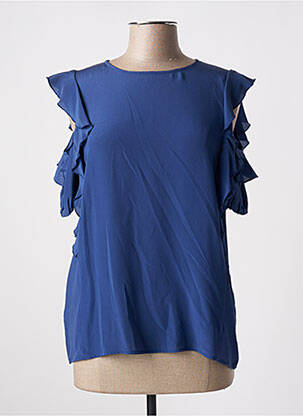 Blouse col rond manches courtes bleu PINKO femme