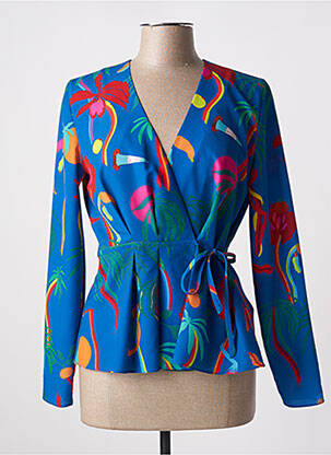 Gilet cache-cœur coupe cintrée bleu PAUL SMITH femme