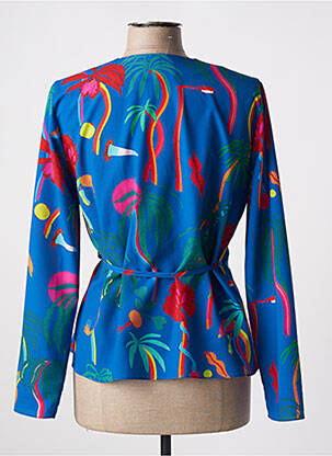 Gilet cache-cœur coupe cintrée bleu PAUL SMITH femme
