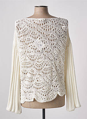Pull maille ajourée manches longues beige FABIANA FILIPPI femme