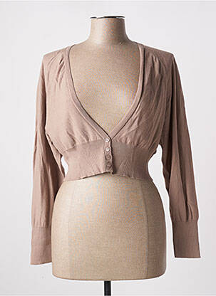 Gilet manches longues stretch marron PAULE KA femme