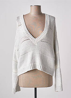 Pull col v manches longues blanc FABIANA FILIPPI femme