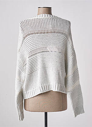 Pull col v manches longues blanc FABIANA FILIPPI femme