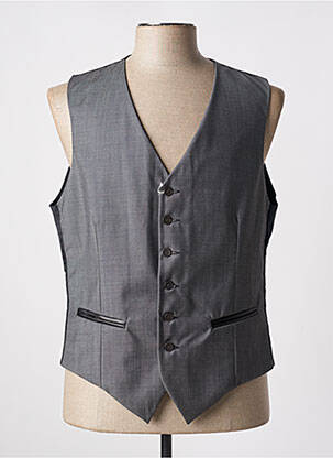 Gilet sans manche tissage chiné gris GREGE CREATION homme