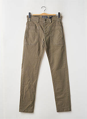 Jeans coupe slim fermeture boutonnée sur le devant taille normale vert FREEMAN T.PORTER homme