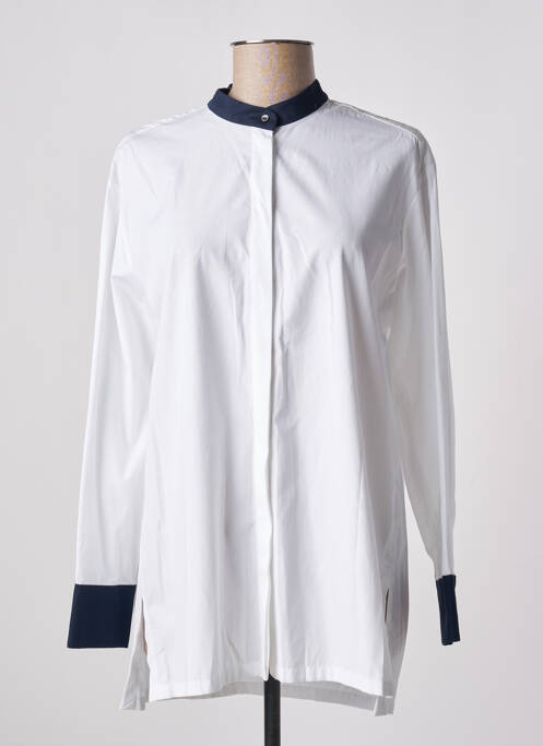 Tunique manches longues fermeture boutonnée sur le devant blanc MAX MARA femme
