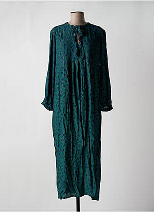 Robe longue manches longues manches longues vert EMA BLUE'S femme