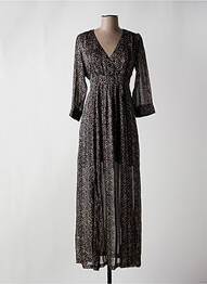 Robe longue manches longues manches longues noir OPULLENCE femme