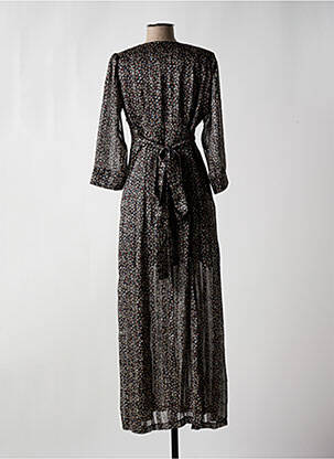Robe longue manches longues manches longues noir OPULLENCE femme